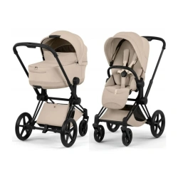 Коляска Cybex PRIAM Style Collection 5.0 - cozy beige (шасі Matt Black) - изображение