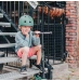 Шолом захисний дитячий Scoot and Ride, сіро-зелений, з ліхтариком, 51-55см