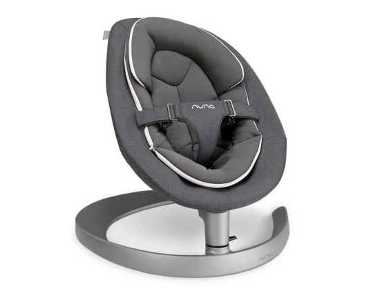 Шезлонг - качалка NUNA Leaf Grow с игрушечной дугой Granite, серый