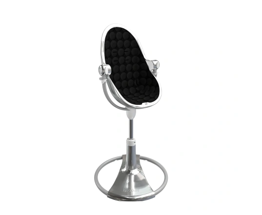 Стульчик для кормления Bloom Fresco Silver в комплекте с хлопковыми вкладышами - Midnight black