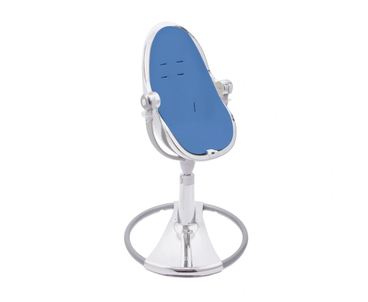Стульчик для кормления Bloom Fresco Silver в комплекте с вкладышами из экокожи - Riviera blue
