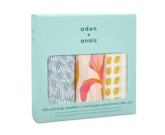 Набір пелюшок Aden + Anais 3-х шт (120*120 см, бамбуковий муслін) Marine Gardens