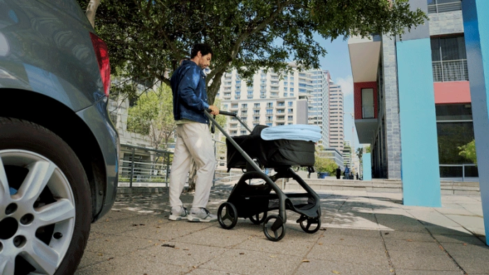 Купить Универсальная коляска 2в1 Bugaboo Dragonfly Sunrise red/Midnight black-Grey mélange с доставкой по Украине | KIDSLINE-44 - изображение