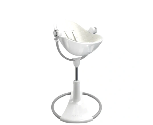 Стульчик для кормления Bloom Fresco White в комплекте с хлопковыми вкладышами -  Coconut white