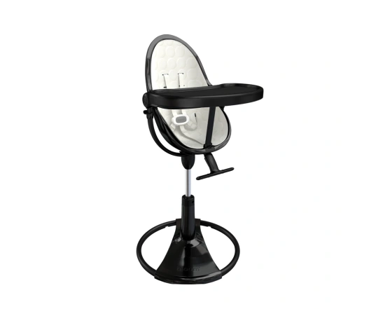 Стульчик для кормления Bloom Fresco Black в комплекте с хлопковыми вкладышами - Coconut white