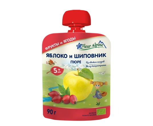 Пюре Fleur Alpine - Яблоко и шиповник 90г.