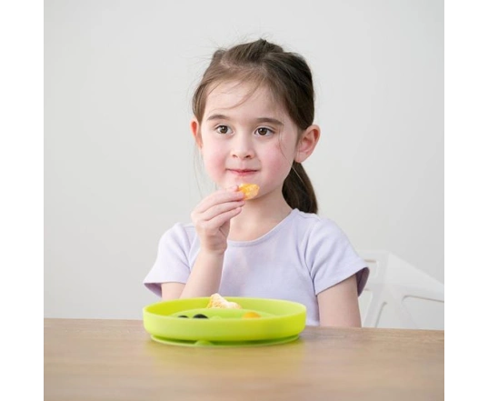 Силіконова тарілка на присосці із розділювачами Olababy Lemon