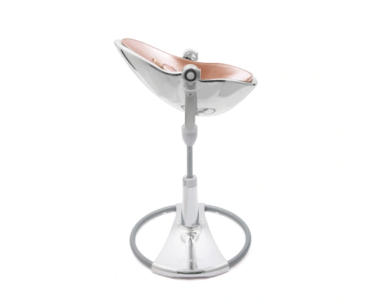 Стульчик для кормления Bloom Fresco Silver в комплекте с вкладышами из экокожи - Rose Gold