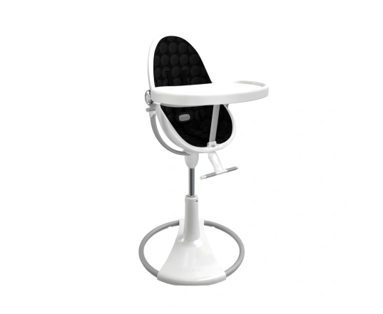 Стульчик для кормления Bloom Fresco White в комплекте с хлопковыми вкладышами - Midnight Black