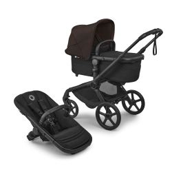 Универсальная коляска 2в1 Bugaboo FOX 5 RENEW - black/heritage black cocoa brown - изображение