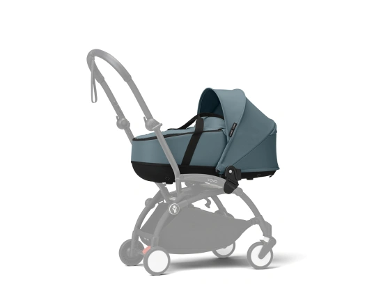 Универсальная коляска 2 в 1 с люлькой newborn shell Stokke YOYO³ Aqua (шасси Black)