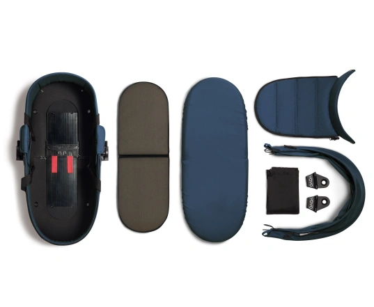 Універсальна коляска 2 в 1 Stokke YOYO³ + люлька Bassinet  BABYZEN Navy Blue/AF Airfrance (шасі Black)