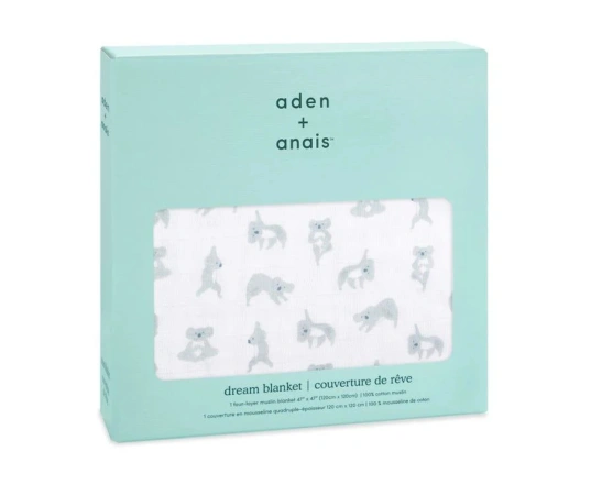 Ковдра з бавовняного мусліну ADEN+ANAIS Now-Zen+Koalas (120*120см)