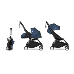 Універсальна коляска 2 в 1 Stokke YOYO³ + компактна люлька BABYZEN AF Blue Air France (шасі Black) - зображення