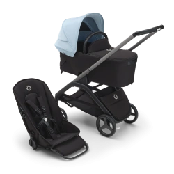 Универсальная коляска 2в1 Bugaboo DRAGONFLY - black/grey melange skyline blue - изображение