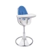 Стульчик для кормления Bloom Fresco White в комплекте с вкладышами из экокожи - Riviera blue