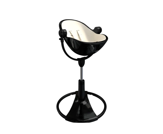 Стульчик для кормления Bloom Fresco Black в комплекте с вкладышами из экокожи - Coconut white