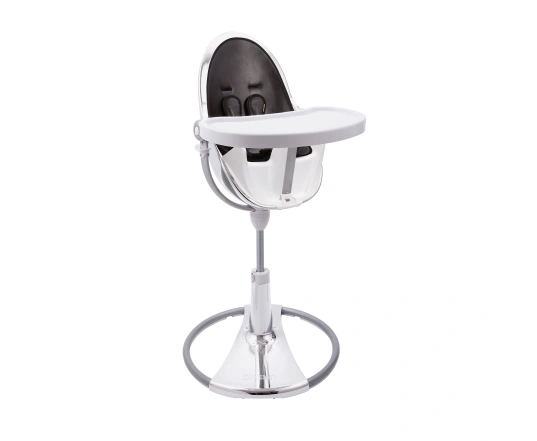 Стульчик для кормления Bloom Fresco Silver в комплекте с вкладышами из экокожи - Midnight black