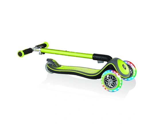 Самокат GLOBBER серії ELITE DELUXE зелений, колеса з підсвіткою, 50кг, 3+, 3 колеса
