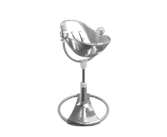 Стульчик для кормления Bloom Fresco Silver в комплекте с вкладышами из экокожи - Lunar silver