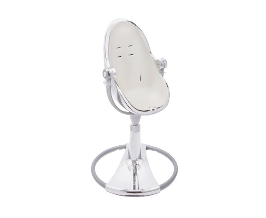 Стульчик для кормления Bloom Fresco Silver в комплекте с вкладышами из экокожи - Coconut white