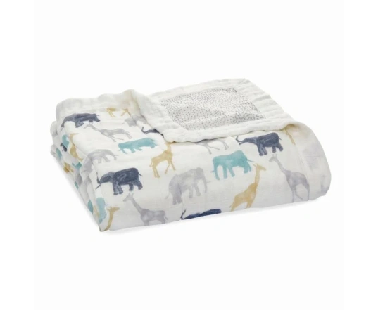 Ковдра з бамбукового мусліну ADEN+ANAIS Expedition-Elephants+Giraffes (120*120см)