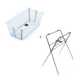 Комплект ванночка для купання Stokke FLEXI BATH та ніжки FLEXI BATH Stand - блакитний - зображення