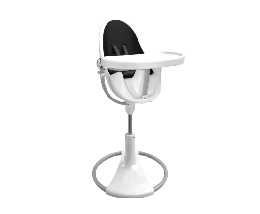 Стульчик для кормления Bloom Fresco White в комплекте с вкладышами из экокожи - Midnight black