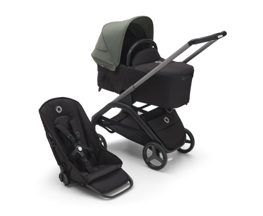 Универсальная коляска 2в1 Bugaboo DRAGONFLY - black/grey melange forest green