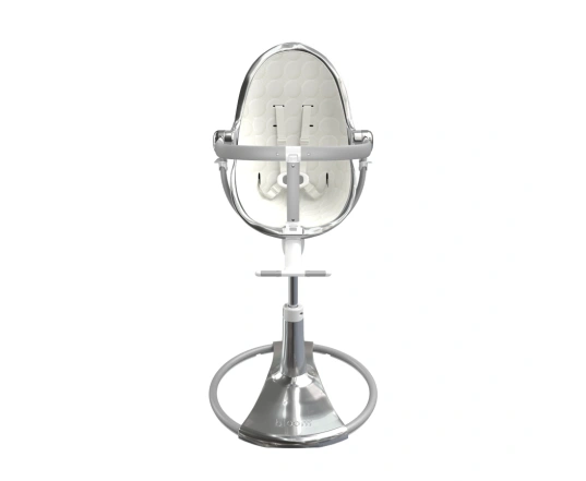 Стульчик для кормления Bloom Fresco Silver в комплекте с хлопковыми вкладышами - Coconut white