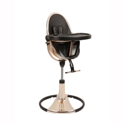 Стільчик для годування Bloom Fresco Rose Gold в комплекті із вставками з екошкіри - Midnight black - зображення