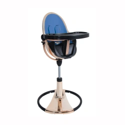 Стільчик для годування Bloom Fresco Rose Gold в комплекті із вставками з екошкіри  - Riviera blue - зображення