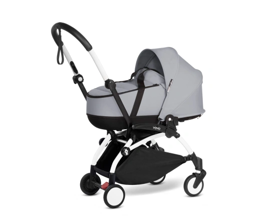 Универсальная коляска 2 в 1 Stokke YOYO³ + люлька Bassinet BABYZEN Stone (шасси White)