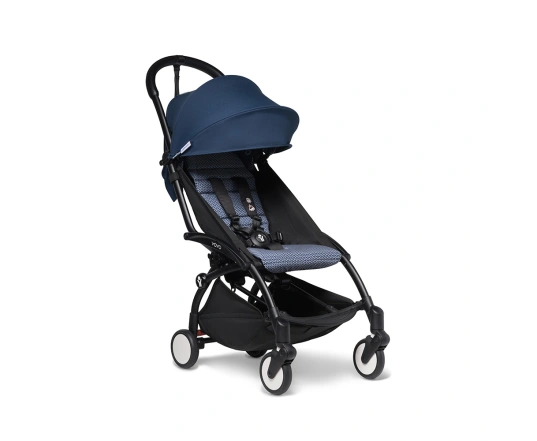 Універсальна коляска 2 в 1 Stokke YOYO³ + люлька Bassinet  BABYZEN Navy Blue/AF Airfrance (шасі Black)