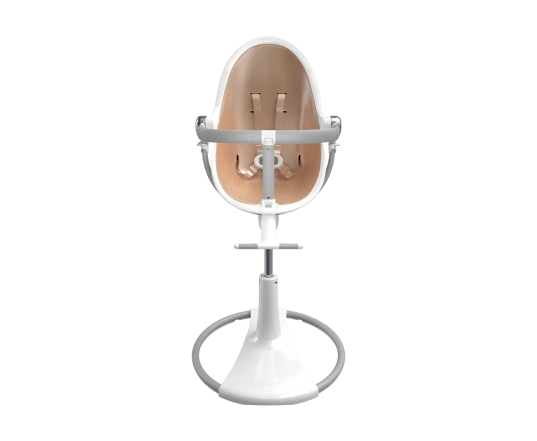 Стульчик для кормления Bloom Fresco White в комплекте с вкладышами из экокожи - Rose Gold