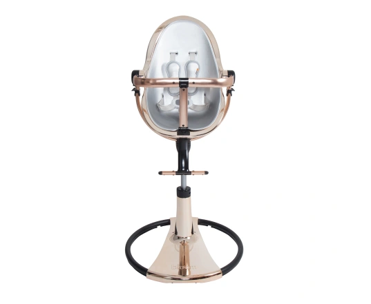 Стільчик для годування Bloom Fresco Rose Gold в комплекті із вставками з екошкіри - Lunar silver