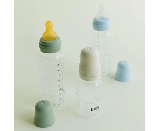 Пляшечка для годування BIBS Baby Round Silicone 270 мл середній потік Ivory