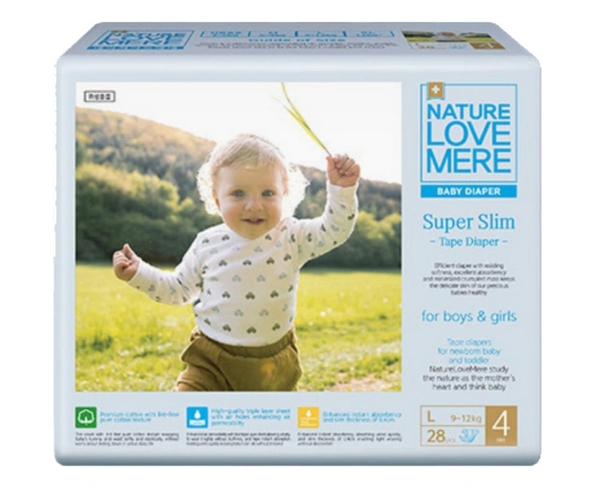 Підгузки NatureLoveMere Super Slim, розмір L, 9-12кг, 28 шт.
