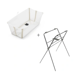 Комплект ванночка для купання Stokke FLEXI BATH та ніжки FLEXI BATH Stand - бежевий - зображення