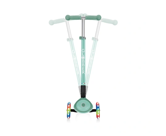 Самокат GLOBBER серії PRIMO FOLDABLE PLUS LIGHTS, м'ятний, колеса з підсвіткою, 50кг, 3+