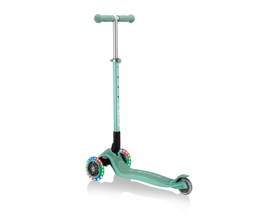 Самокат GLOBBER серії PRIMO FOLDABLE PLUS LIGHTS, м'ятний, колеса з підсвіткою, 50кг, 3+