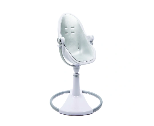 Стульчик для кормления Bloom Fresco White в комплекте с вкладышами из экокожи - Lunar silver