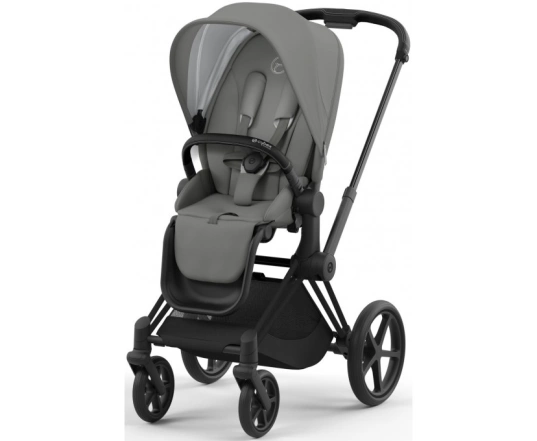 Коляска Cybex Priam 2 в 1 - люлька Peach Pink + прогулянка Mirage Grey + шасі Matt Black