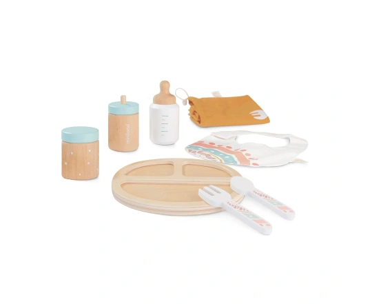 Набір ігровий дерев’яний для ляльок Miniland Feeding Set
