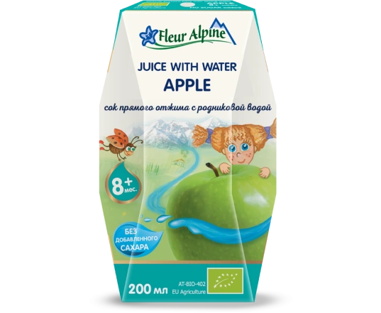 Детский сок с водой Fleur Alpine Яблочный (200мл)