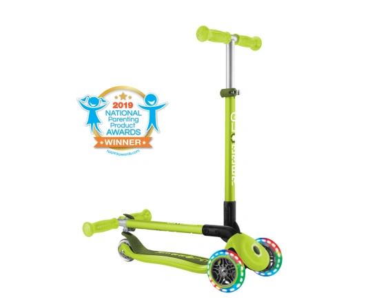 Самокат GLOBBER серії PRIMO FOLDABLE LIGHTS, зелений, колеса з підсвіткою, 50кг, 3+