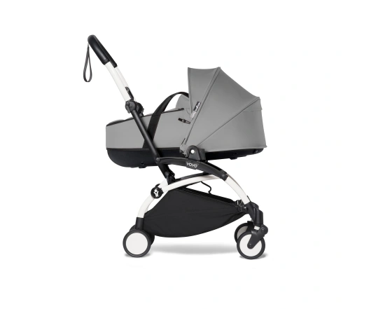 Універсальна коляска 2 в 1 Stokke YOYO³ + люлька Bassinet  BABYZEN Grey (шасі White)
