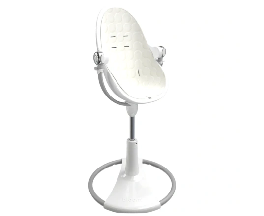 Стульчик для кормления Bloom Fresco White в комплекте с хлопковыми вкладышами -  Coconut white