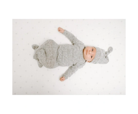 Шапочка з трикотажного мусліну Aden + Anais heather grey