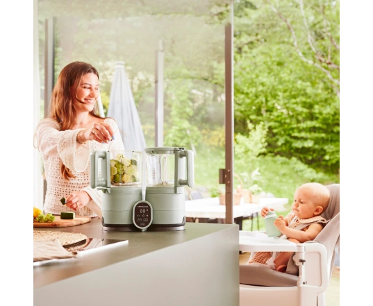 Блендер-пароварка Babymoov NUTRIBABY GLASS - селадон зелёный